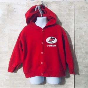 Yamaha snap up hoodie sweatshirt red kids 5/6